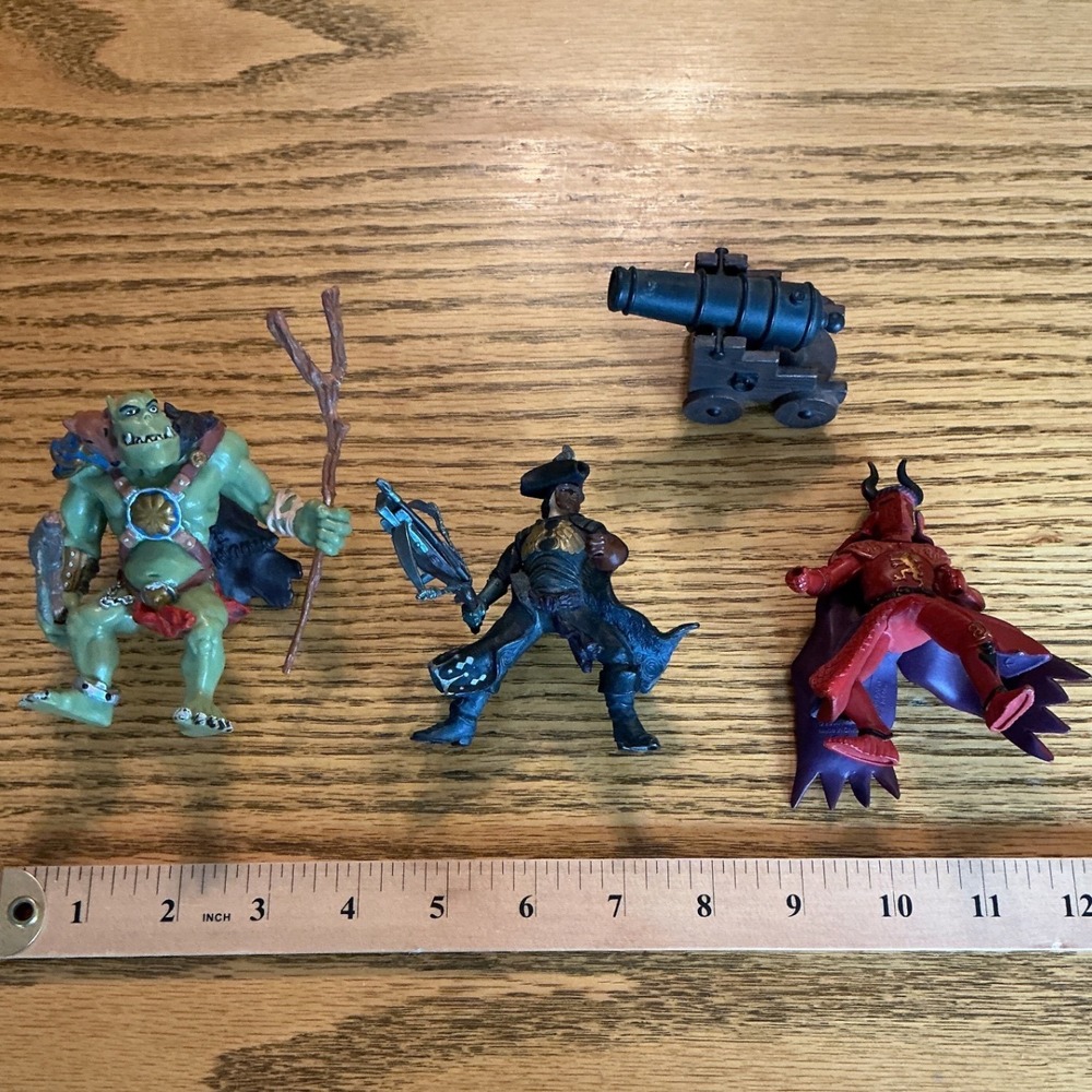 Papo Fantasy Figure Lot Battle Orc Red Knight Crossbow Pirate Cannon 2004